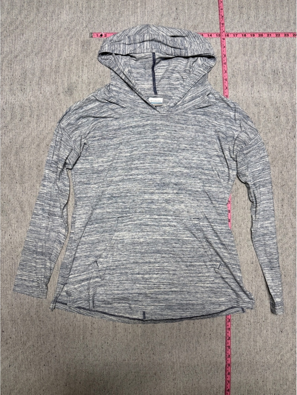 Columbia Lightweight Gray Hooded Pullover Sweatshirt, Size L
